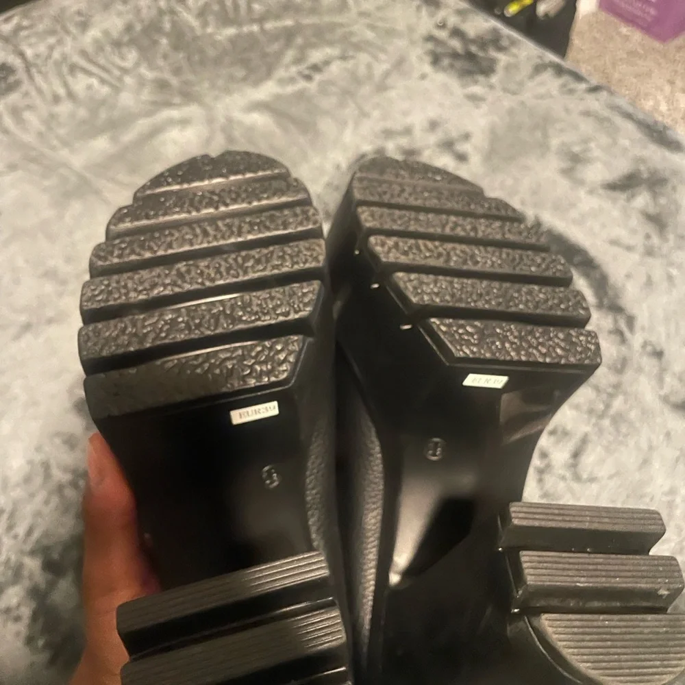 Black Chunky Platform Loafers - Picture 2 of 2